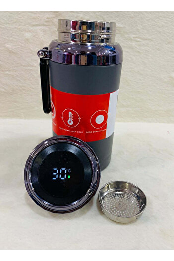 Generic Premium 1 L Stainless Steel Thermos – Double Wall Vacuum Insulation, Smart Temperature Display, Po