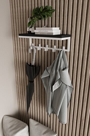 AJU Modern Coat Rack Wall Mounted Hanger and Rack Coat Umbrella Bag Towel Clothes Mail Hallway Hallway Hanger
