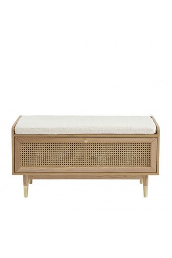 WoodenDecoration01 Noya Rattan Detaylı Bench Ayakkabılık