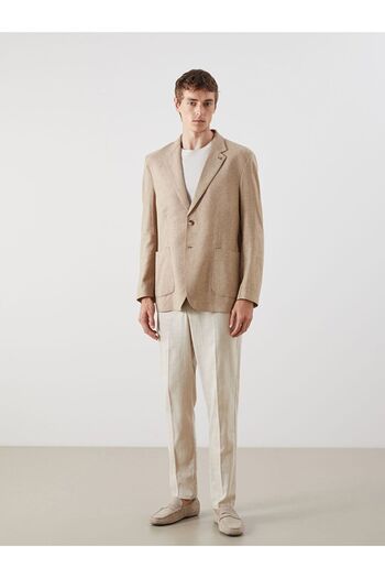 LC Waikiki Southblue Standard Fit Linen Look Men's Blazer Jacket