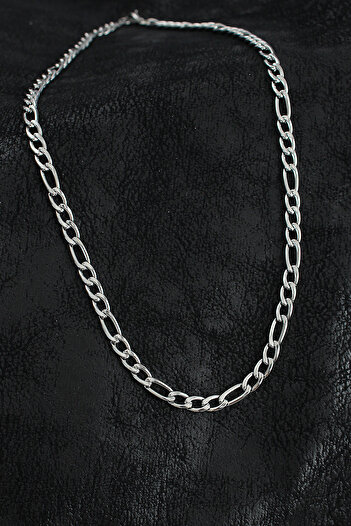 Skygo 316L Steel Thick Figaro Chain Model Silver Color Men's Necklace - Tj-Erk1394