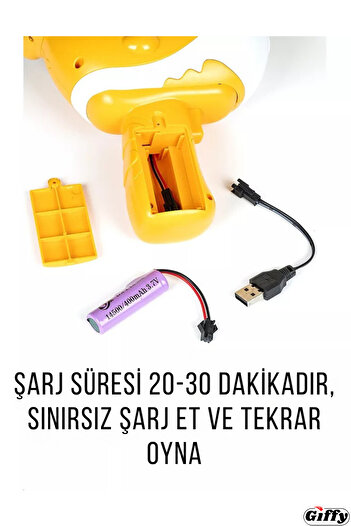 giffy Oyuncak Şarjlı Balina Su Tabancası, Şişe Takılabilen 250ML Kapasite Havuz Deniz Göl Oyuncağı, Şarjlı