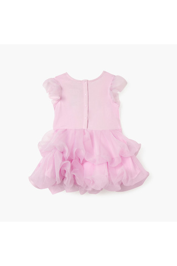 Juniors Solid Sleeveless Dress with Ruffle Detail