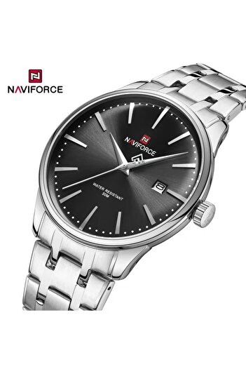 Naviforce Men's Analog Watch – Classic Stainless Steel Design, 30M Water Resistant, Date Display
