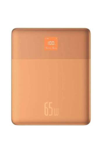 Baseus Baterie externă 2x Tip-C, 65W, 12.000mAh, Afișaj digital, Cablu inclus Tip-C, Portocaliu