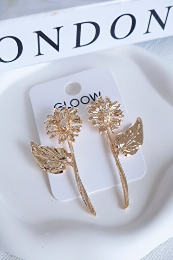 DEMOKAN Women's Earrings Long Sunflower 8cm Earrings