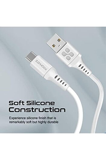Promate USB to USB-C™ Cable, Durable Silicone Type-C™ Charging Cable with 3Aw, 480 Mbps Data Syn