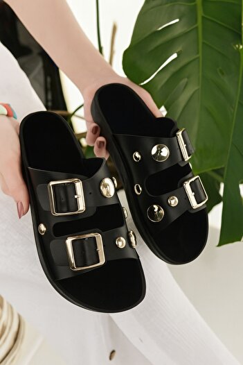 Modafırsat Women's Casual Slippers Black Summer Home Beach Work Slippers Visual Refreshed