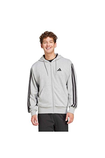 adidas Φούτερ με κουκούλα Essentials French Terry 3-Stripes με φερμουάρ σε όλο το μήκος