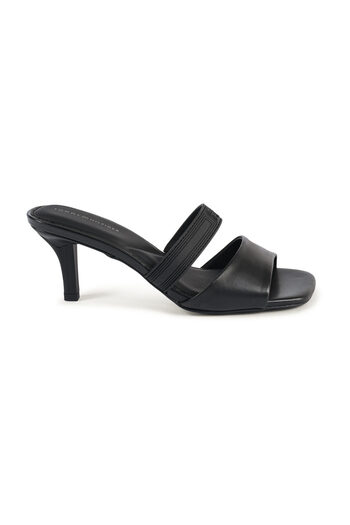 Tommy Hilfiger Black Sporty Leather Mule Women's Sandals