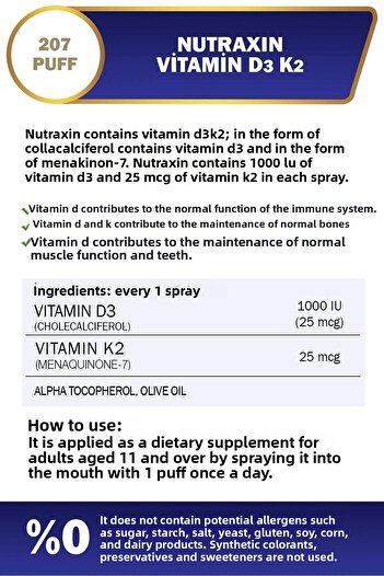 Nutraxin 2 Pieces Vitamin D3K2 30 ml Food Supplement Set