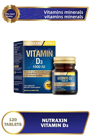 Nutraxin Vitamin D3 - 120 Tablets, 1,000 IU 2 Pack