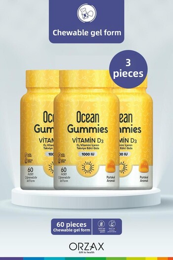 Ocean Gummies Vitamin D3 60 Chewable Tablets 3 Pieces
