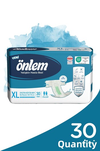 ÖNLEM Patient Diapers with Waistband Textile Surface Xl Extra Large (30 PCS)