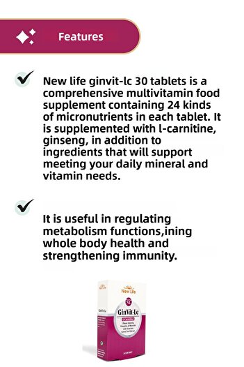 New Life GinVit-LC 30 Tablet 4-Pack
