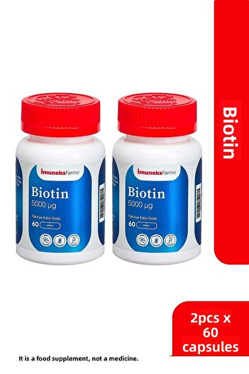 Imuneks Farma Food Supplement with Biotin 5000 Μg 60 Tablets X 2 Units