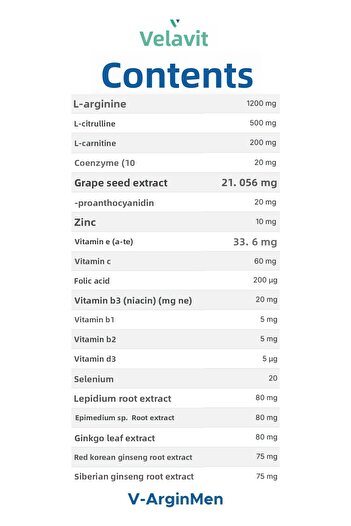Velavit V-ArginMen 120 Capsules