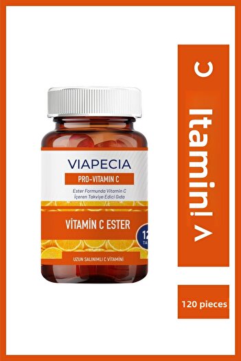 Viapecia High Absorption Vitamin C Supplement 120 Tablets - Long Term Swing, Orange Flavor