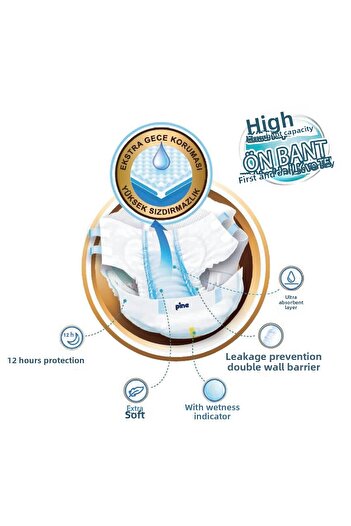 Pine X-Large Patient Diapers - 4X30 120 Pieces