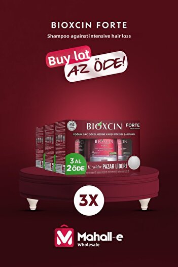 Bioxcin Forte 300 ml Shampoo - Intensive Anti-Hair Loss, Pack of 3
