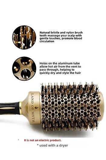 LAND OF MYTH Βούρτσα μαλλιών 53 Mm-lom1144 Nano Technology Ceramic Ionic Thermal Blow, Φυσικό δόντι από τρίχες αλόγου, Επαγγελματικό