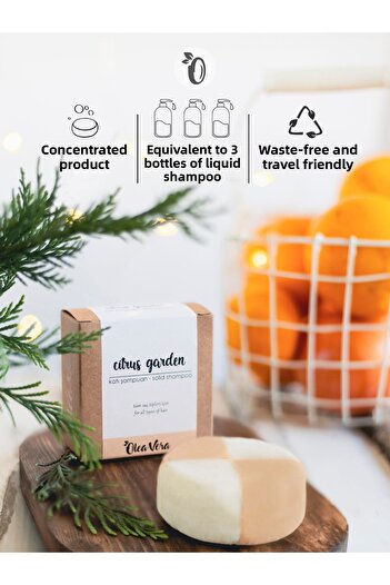 Olea Vera Citrus Garden 90gr Sulfate-Free Normal Solid Shampoo - For Hair