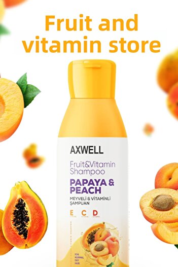 AXWELL Shampoo with Fruity Vitamin Papaya & Peach
