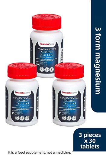 Imuneks Farma İmuneks Farma Magnesium Combo 200 Mg 30 Tablets X 3 Pieces