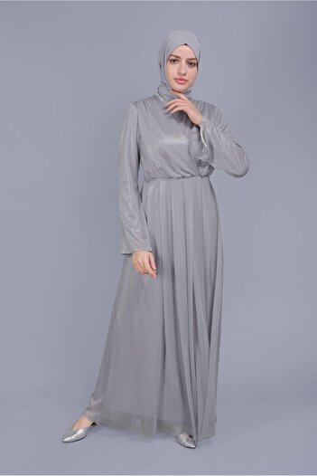 Alvina Belly Stone Printed Foil Dress 40771