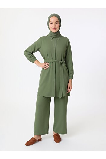 Refka Soft Feel Tunic Trousers Double Set - Khaki - Refka