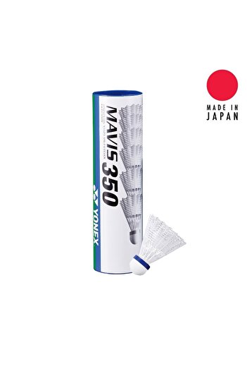 YONEX Mavis 350 (Pack of 6) White Badminton Ball