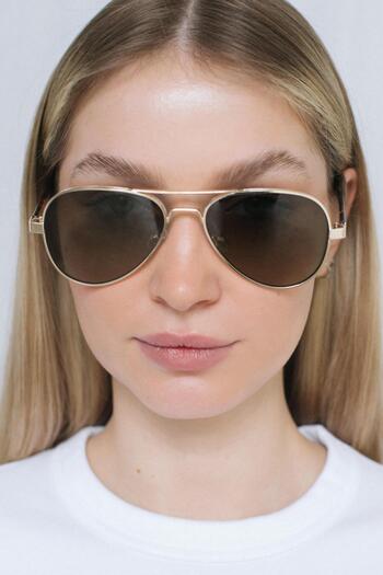 Bilge Karga Ethan Bright Gold - Green Gradient Sunglasses