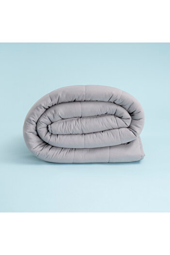 OTHELLO Easy to Use Double Pillow Mattress and Quilt Set 220X240 cm Gray - Egeo Life Series