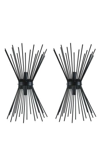 Modavize Kirpi Modern Metal Bedroom Living Room Children's Room Black Set of 2 Black Wall Sconce (2 Pieces)