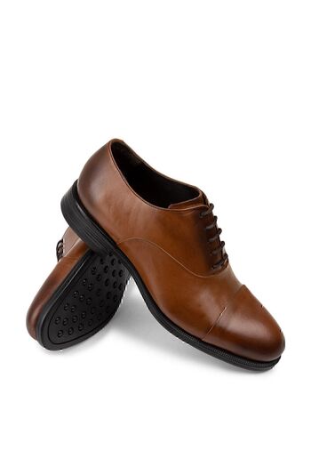 Deery Ανδρικά παπούτσια Oxford Classic από γνήσιο δέρμα Tan Color