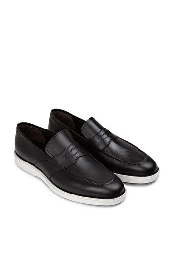 Deery Genuine Leather Black Men's Loafer Shoes