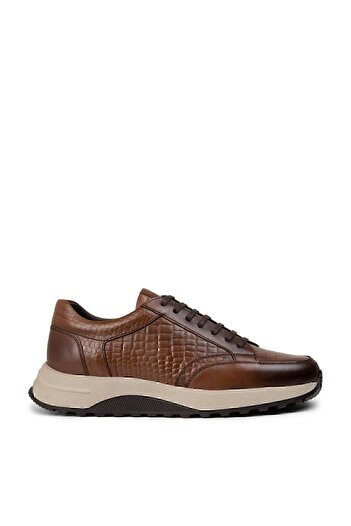 Deery Genuine Leather Tan Color Men's Sneakers