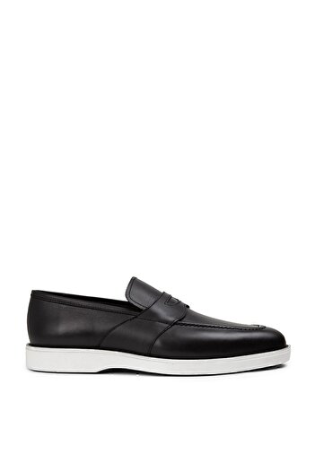 Deery Genuine Leather Black Men's Loafer Shoes