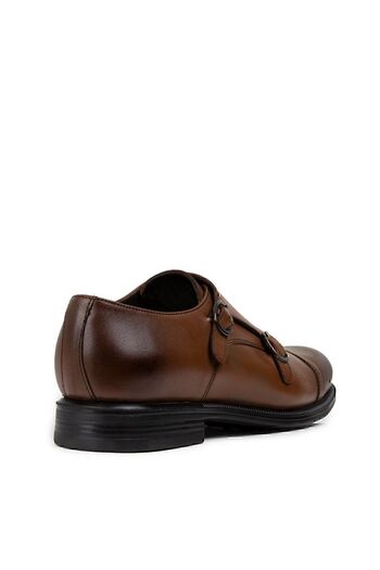 Deery Genuine Leather Tan Color Double Buckle Men's Classic Shoes