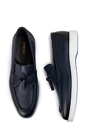 Deery Ανδρικά Loafer Παπούτσια από γνήσιο δέρμα μπλε