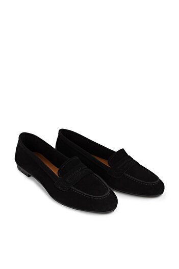 Deery Genuine Suede Black Women's Ballerinas