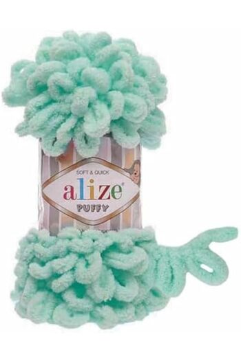 Alize Puffy Hand Knitting Yarn 1PC (Color Light Turquoise No. 19)