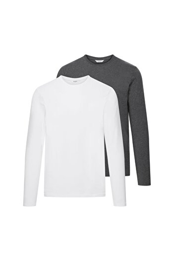 Henderson Men's Long Sleeve T-shirt Set 2-pack Cotton & Elastane Mix | Move