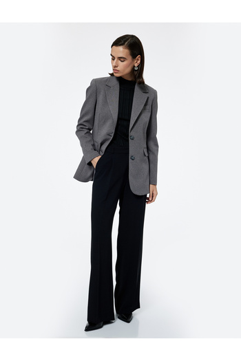 Koton Double Breasted Lapel Button Pocket Long Sleeve Blazer Jacket