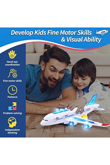 Choice Electronic Aeroplane Toy with Music Autopilot Flash Sound Aircraft Automatic Rotation Plane Educa...