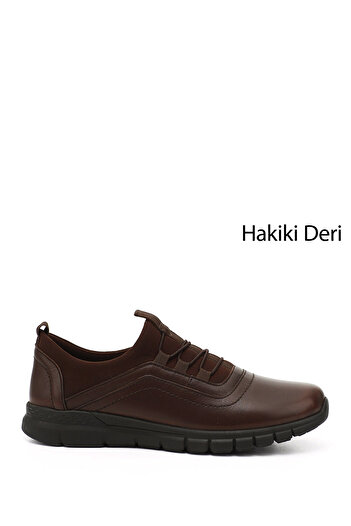 GÖNDERİ(R) Women's Brown Wedge Sole Genuine Leather Shoes