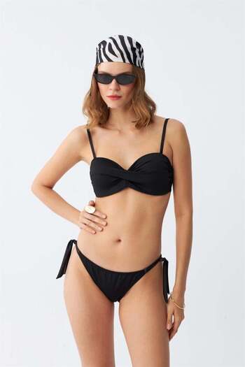 modaserdem Mdsrdm Women's Strapless Black Bikini Set