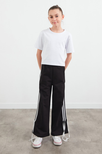 Fulla Moda Girl's Tracksuit Pants with Side Stripes and Ribbons