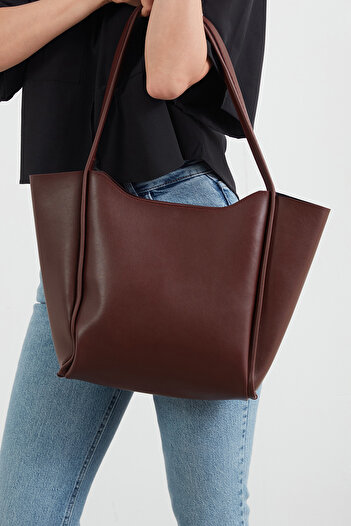 Fulla Moda Faux Leather Zippered Shoulder Bag
