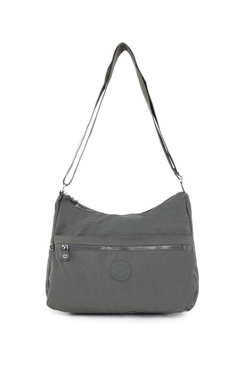 Sanmorris Women's Water Resistant Fabric 5 Compartment Cross Strap Dark Gray School Travel and Shoulder Bag